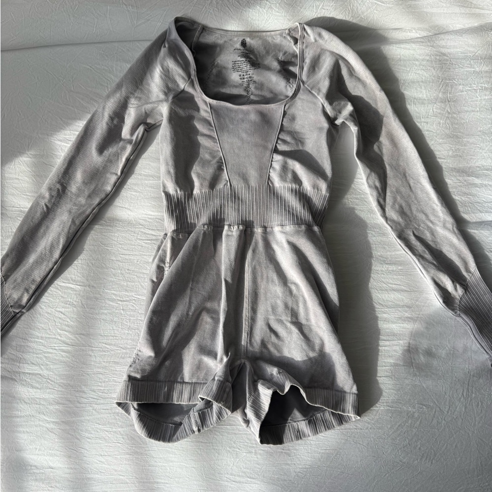 FP Movement by Free People Gray Long Sleeve Romper